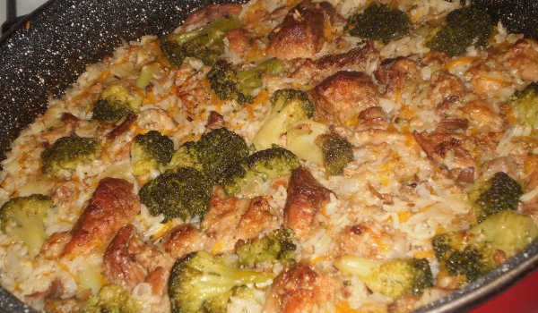 Свинско с Ориз и Броколи на Фурна
