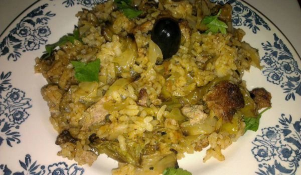 Свинско с ориз и зеле
