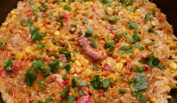 Свинско с ориз и зеленчуци