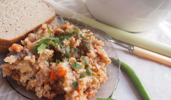 Свинско с праз и ориз