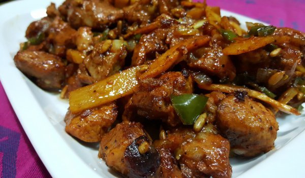Свинско със зеленчуци и слънчогледови семки