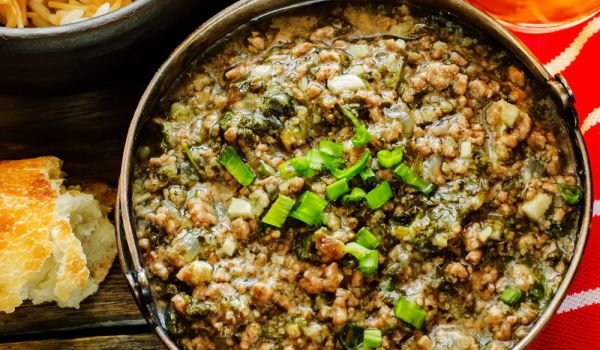 Телешка кайма със спанак