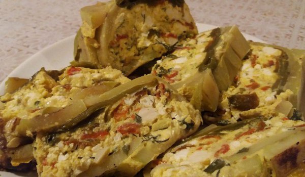 Терин с тиквички и топено сирене