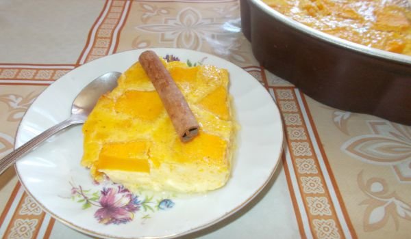 Тиква с мляко и яйца в микровълнова