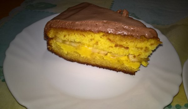 Торта с банани и какаова глазура