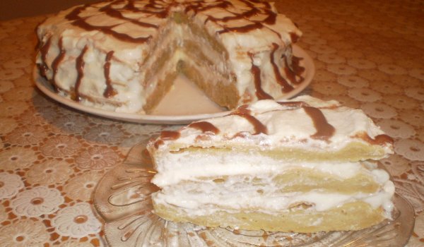 Торта с парено тесто и вкусен крем