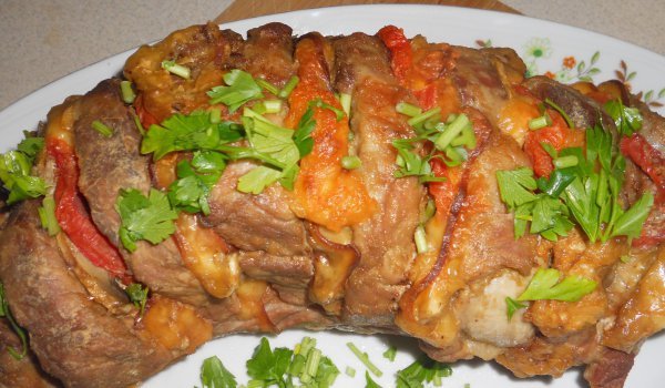 Вкусен акордеон от мариновано свинско