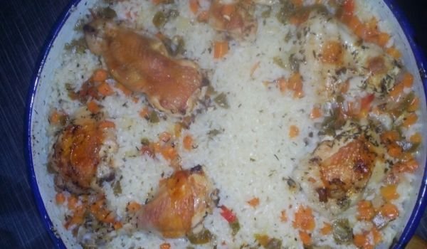 Вкусен зеленчуков ориз с пилешко