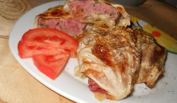 Запечен бахур в зелево листо