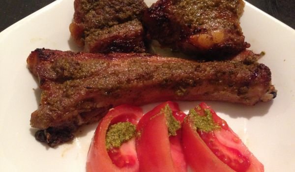 Запечени свински гърди с песто