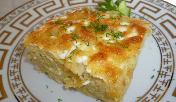 Запеканка от тиквички и картофи