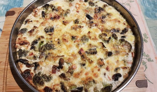 Запеканка с броколи и гъби