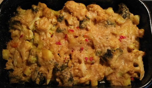 Запеканка с картофи и карфиол