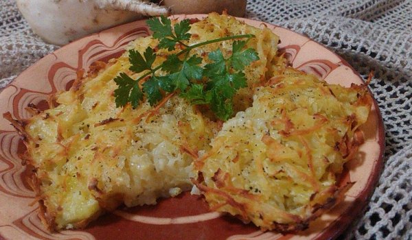 Запеканка с картофи и ряпа