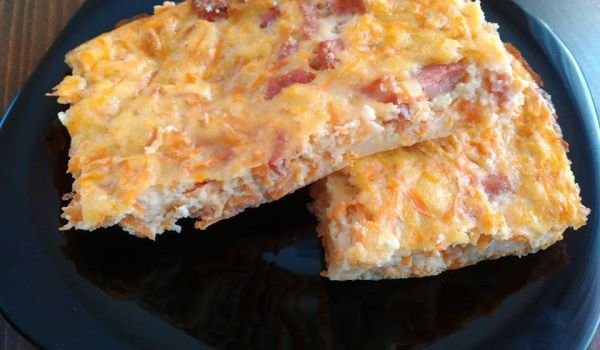 Запеканка с моркови и колбас