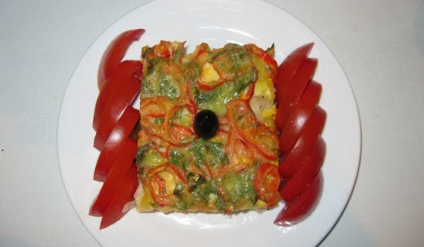 Запеканка с пиле и червени чушки