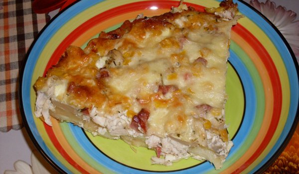 Запеканка с пилешко филе и круши