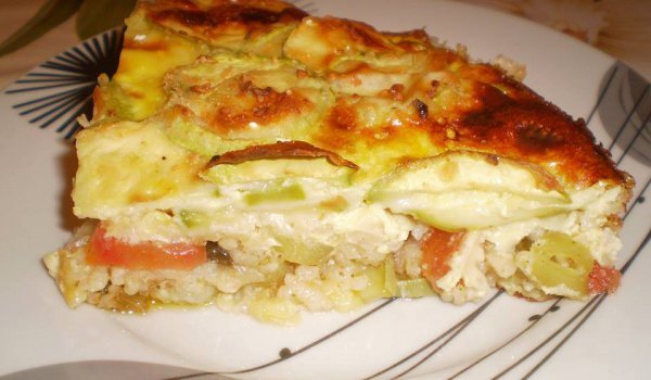 Запеканка с тиквички и ориз