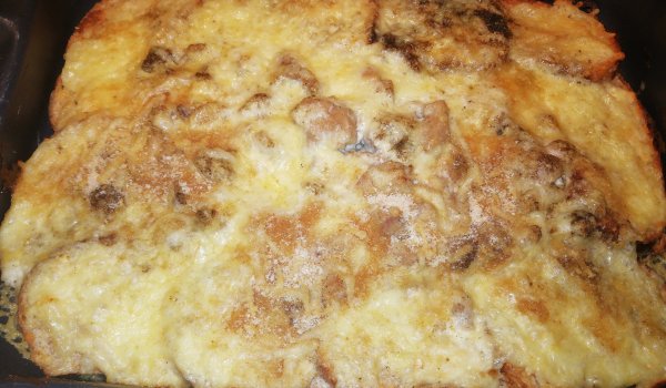 Запеканка със свински хапки, Бешамел и хляб