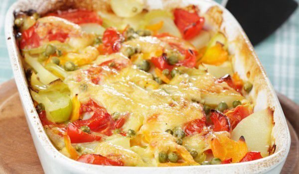 Запеканка със зеленчуци и скариди