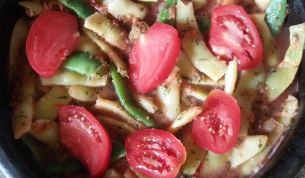 Зелен фасул в сач