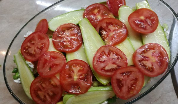 Зеленчукова запеканка с моцарела