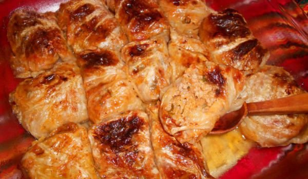 Зелеви сaрми с кайма и ориз